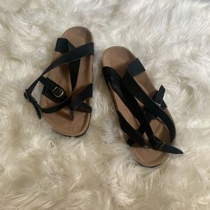 Brand new sandals black Suede
